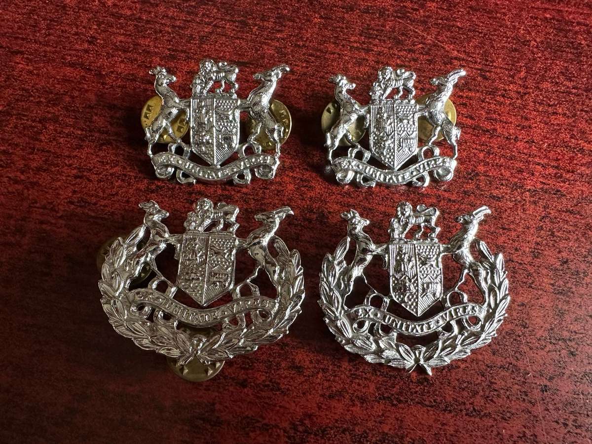 SA SERGEANT MAJOR CLASS ONE AND TWO-WORN POST 1976 IN CHROME-PINS COMPLETE