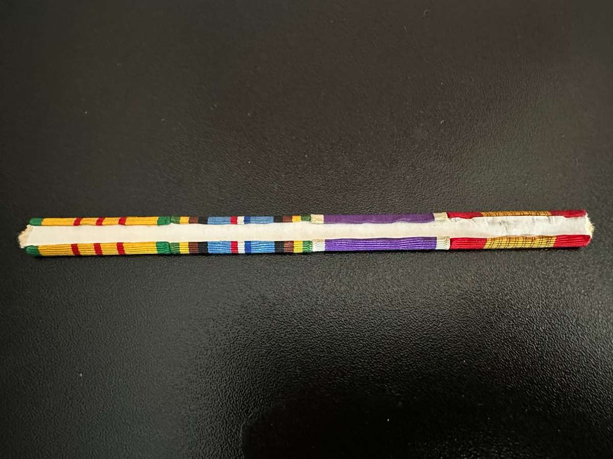 FULL SIZE MEDAL RIBBON (VIETNAM) THE FOLLOWING: GALLANTRY CROSS 1ST CLASS/ PURPLE HEART/ EXPEDITIONA