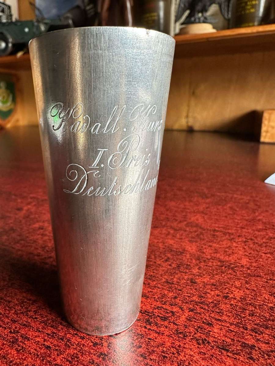 GERMAN SWA HALLMARKED SILVER SHOOTING PRIZE CUP-SILVER CONTENT .800 WEIGHT 59 G. HEIGHT 9CM ENGRAVED