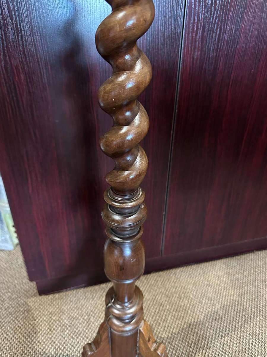 CAPE STINKWOOD 19TH CENTURY GUERIDON-HEIGHT 1030 MM-BARLEY TWISTER GEORGIAN STYLE LEGS