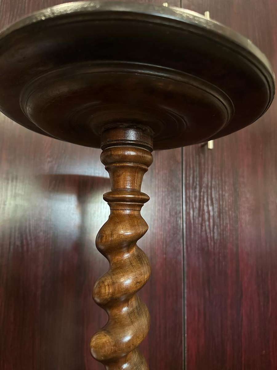 CAPE STINKWOOD 19TH CENTURY GUERIDON-HEIGHT 1030 MM-BARLEY TWISTER GEORGIAN STYLE LEGS