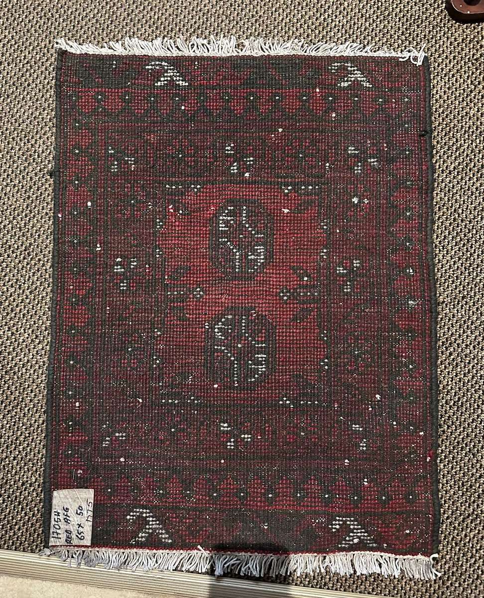 AUTHENTIC AFGHAN KNITTED PERSIAN CARPET-DIAMENSIONS 65X50 CM