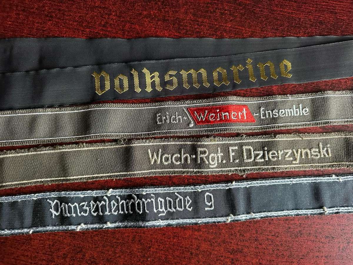 MIXED LOT OF GERMAN CUFF TITLES FOR MUSIC,VOLKSMARINE,SPECIAL GUARD REGT. AND PANZER BRIGADE 9