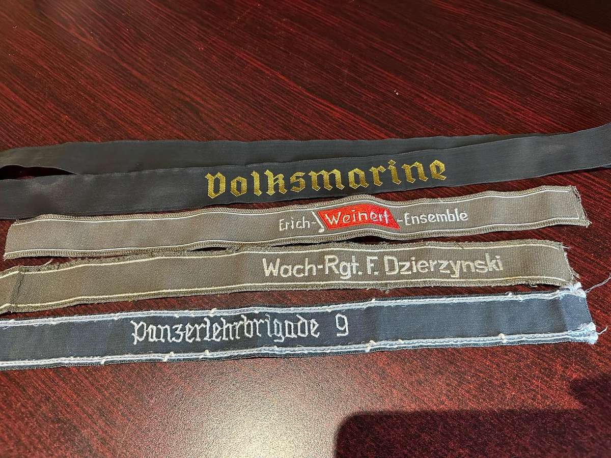 MIXED LOT OF GERMAN CUFF TITLES FOR MUSIC,VOLKSMARINE,SPECIAL GUARD REGT. AND PANZER BRIGADE 9