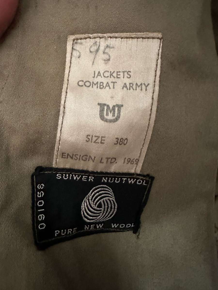 100 % WOOL BUNNY JACKET SIZE 380-MEASURES 50 CM ARMPIT TO ARMPIT-LABELLED AND DATED 1969-SOME DAMAGE