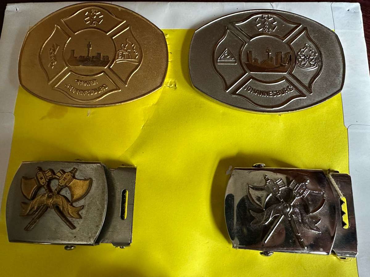 SA FIRE BRIGADE-SELECTION OF 8 BELT BUCKLES-SOLD TOGETHER