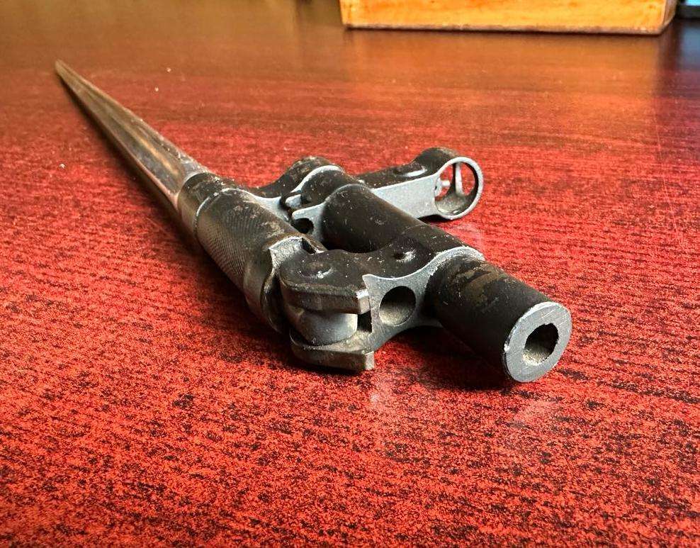 CHINESE CRUCIFORM STYLE FOLDING SPIKE BAYONET FOR THE TYPE 56 CARBINE (SKS45) OVERALL LENGTH ON THE