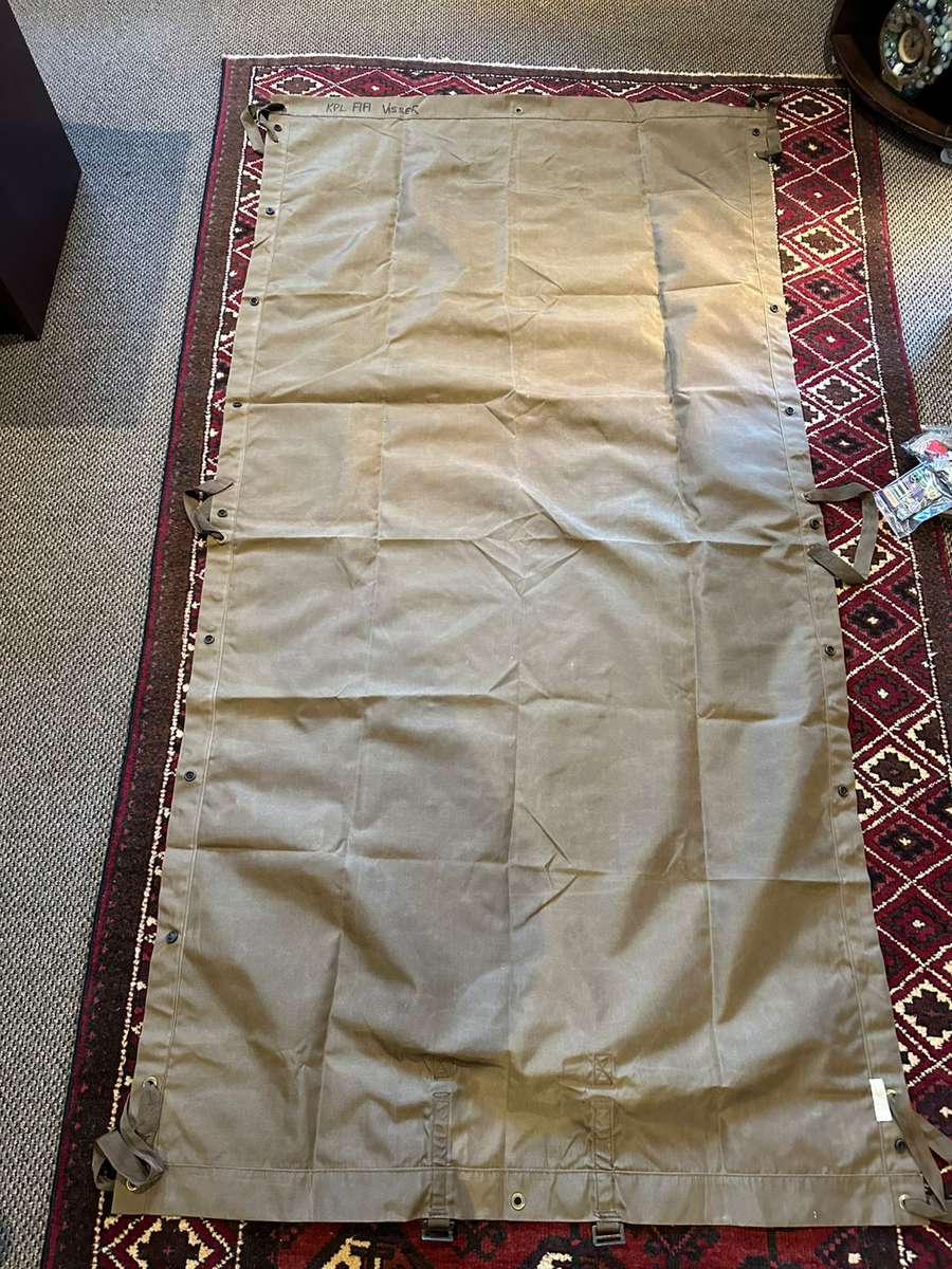 SADF PERIOD GROUND SHEET/ STRETCHER ALMOST MINT CONDITION-MEASURES 180X92 CM