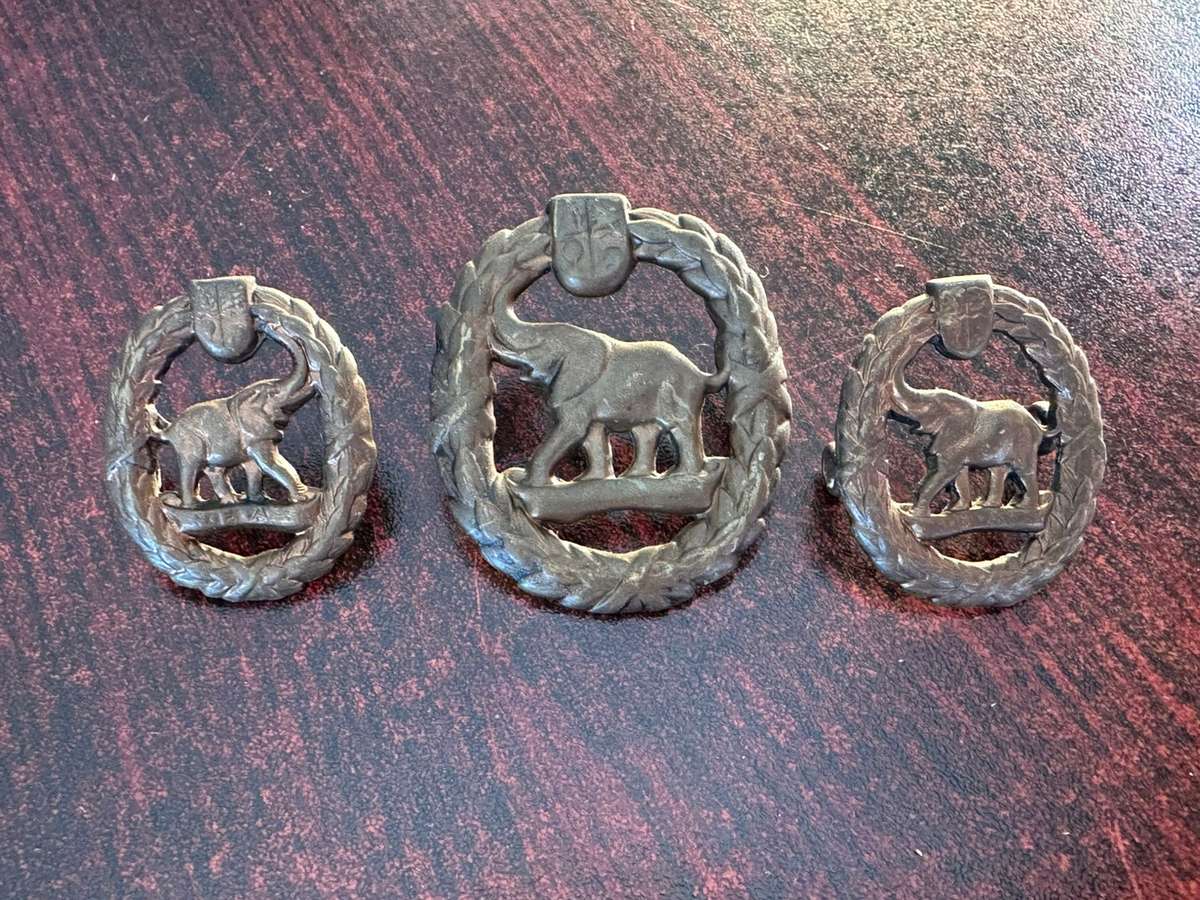 Native military cap and collars. Worn 1940-1960's. Lugs complete