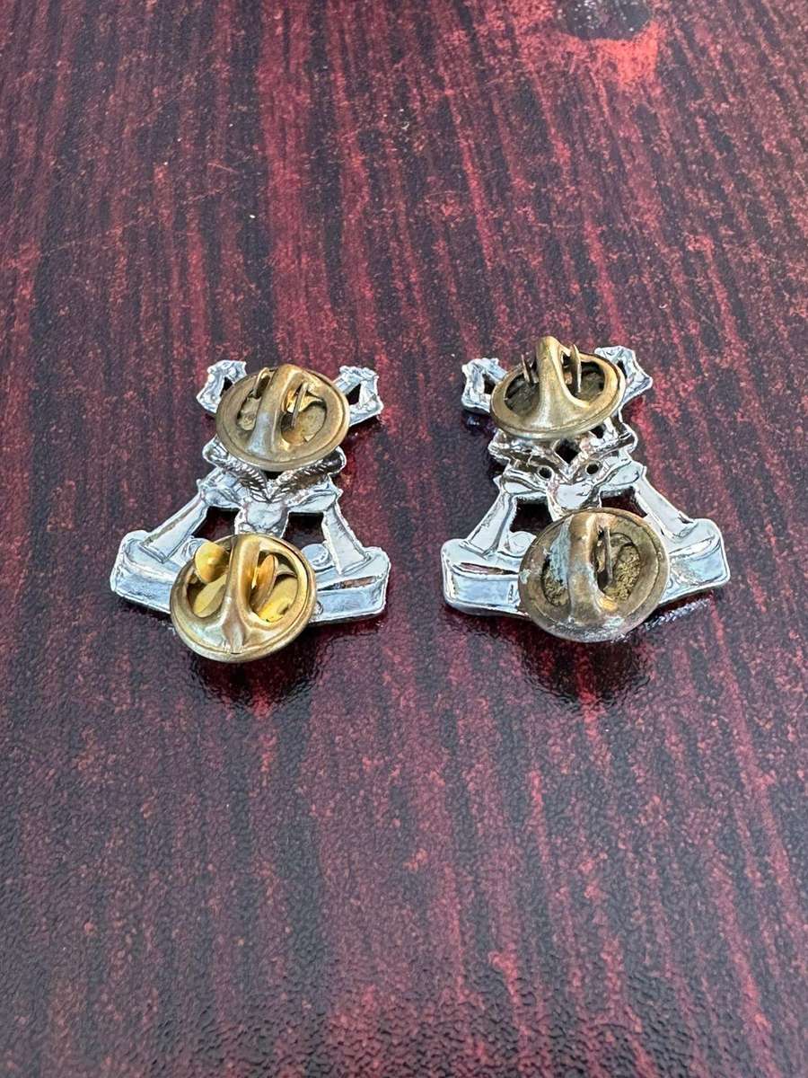 Regt. Christiaan Beyers, chrome collar badge pair. Worn from 1976. Pins intact