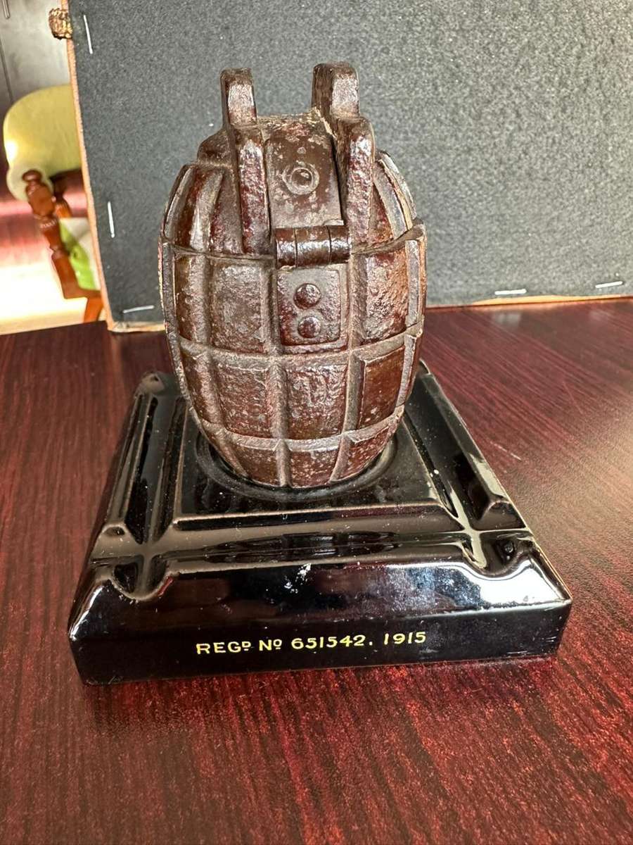 British Mills hand grenade. Made into an ashtray.