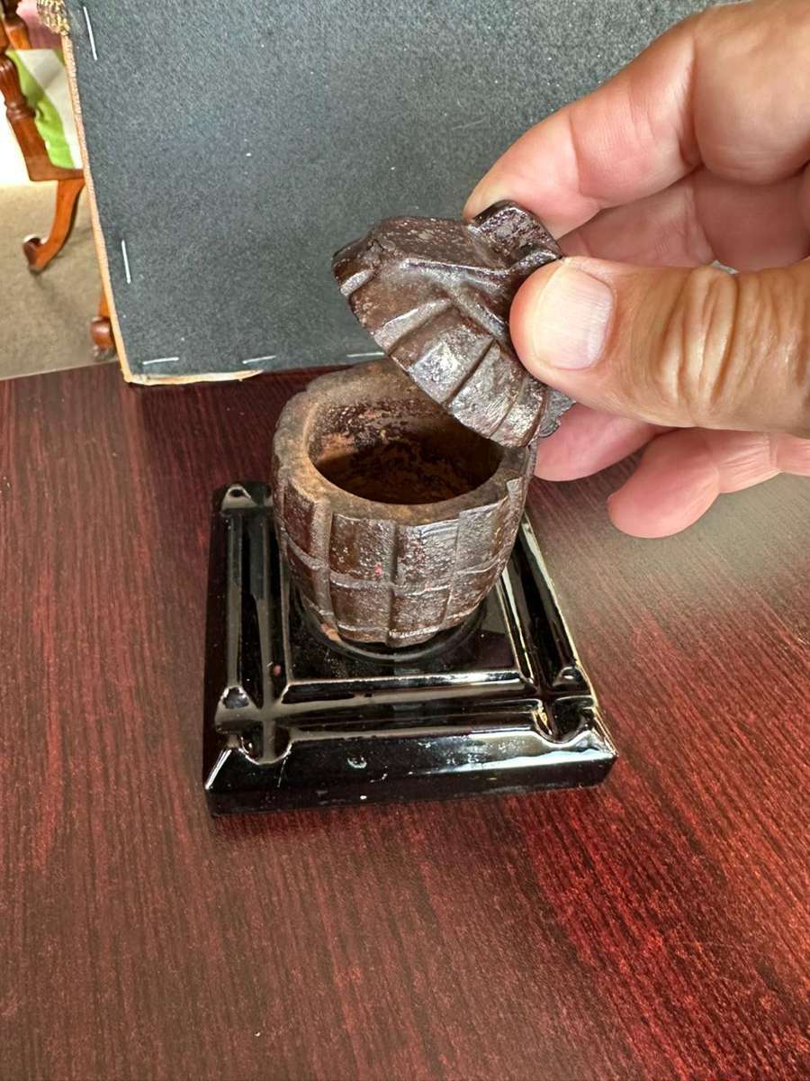 British Mills hand grenade. Made into an ashtray.