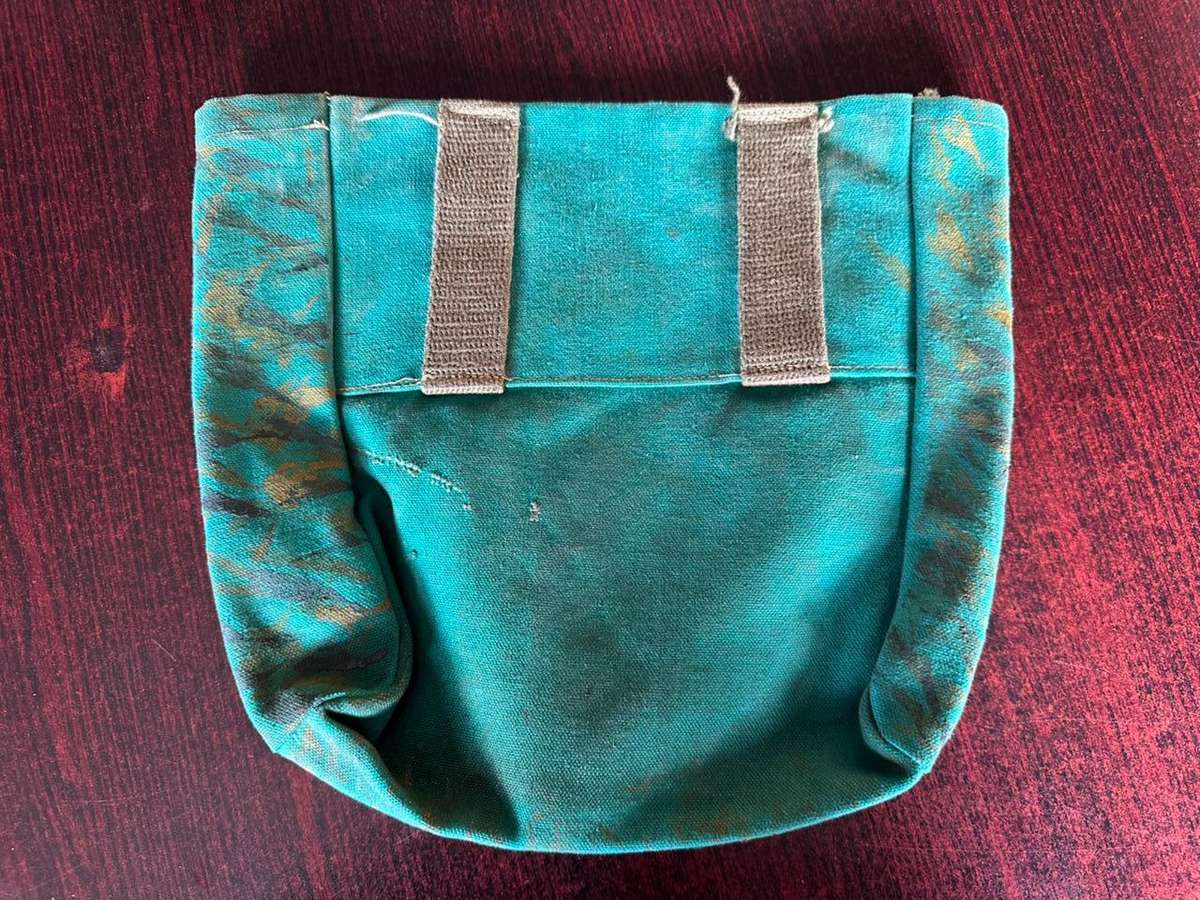 Rhodesian ditty bag. Original period item, hand painted. Measures 26x23 cm.