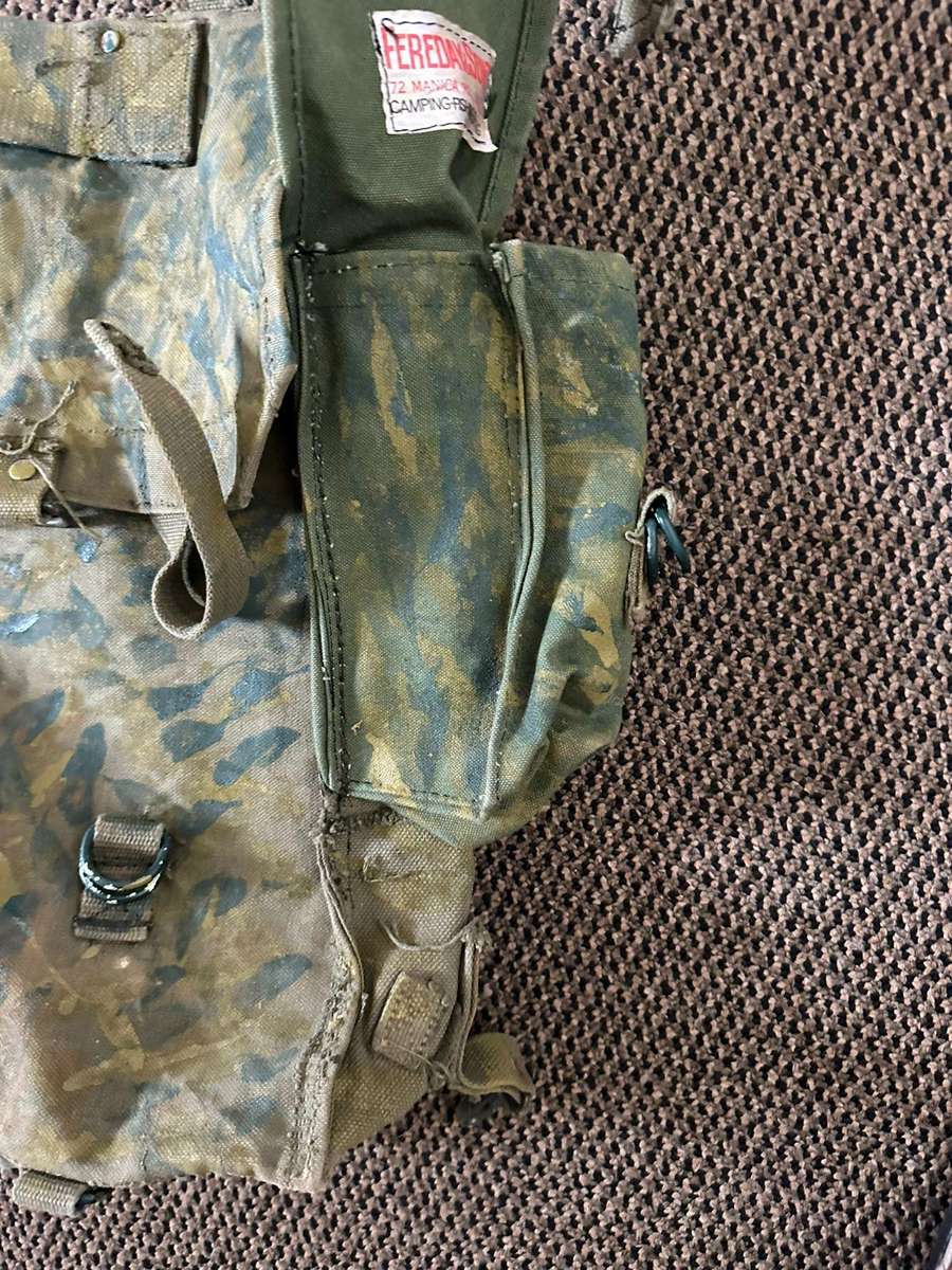 Large back pack,original hand painted period item in good condition. Fereday and Sons makers label.