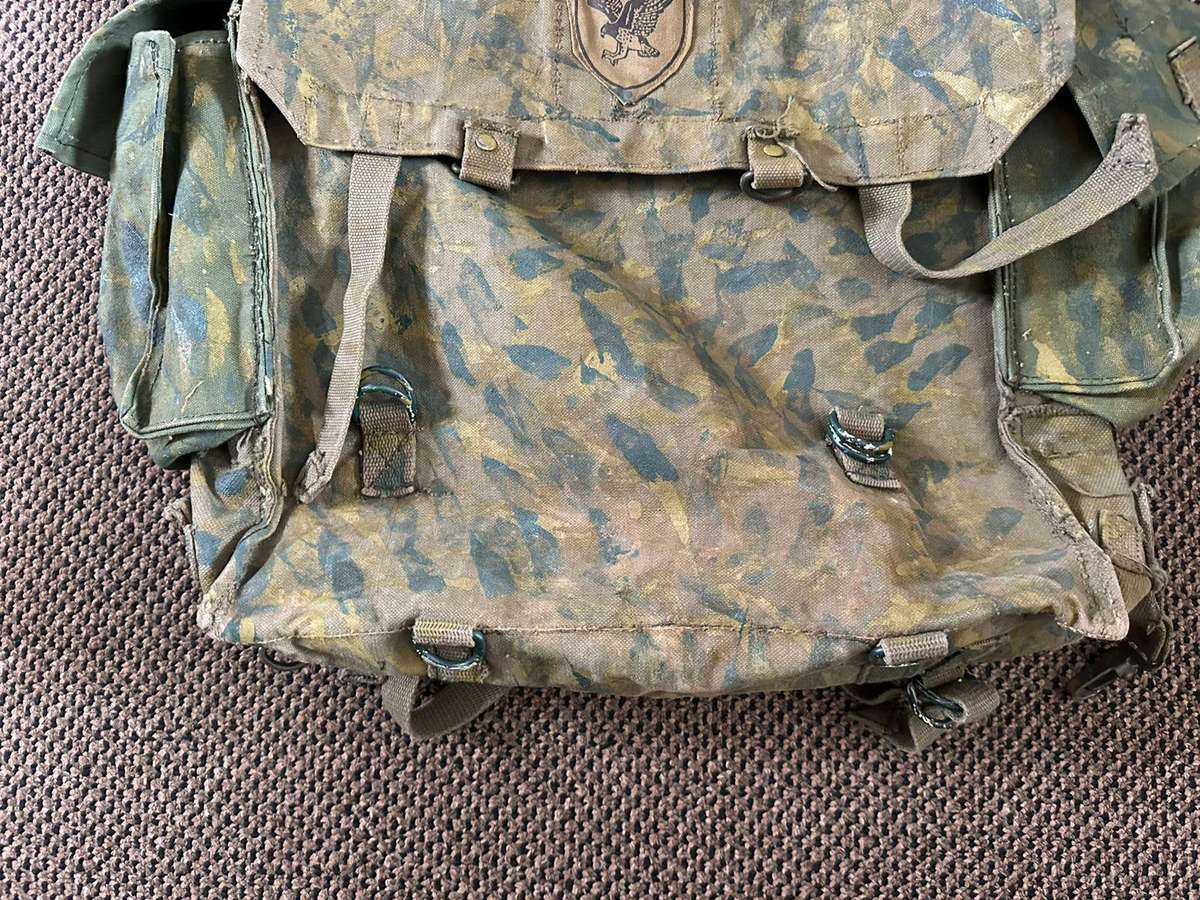 Large back pack,original hand painted period item in good condition. Fereday and Sons makers label.