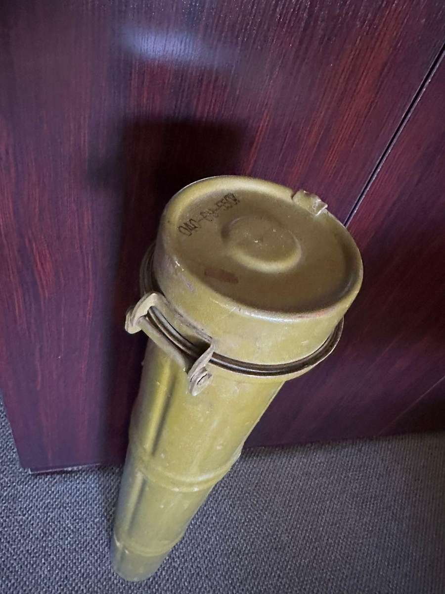 Rhodesian war period,metal RPG holder. Height 83 cm.