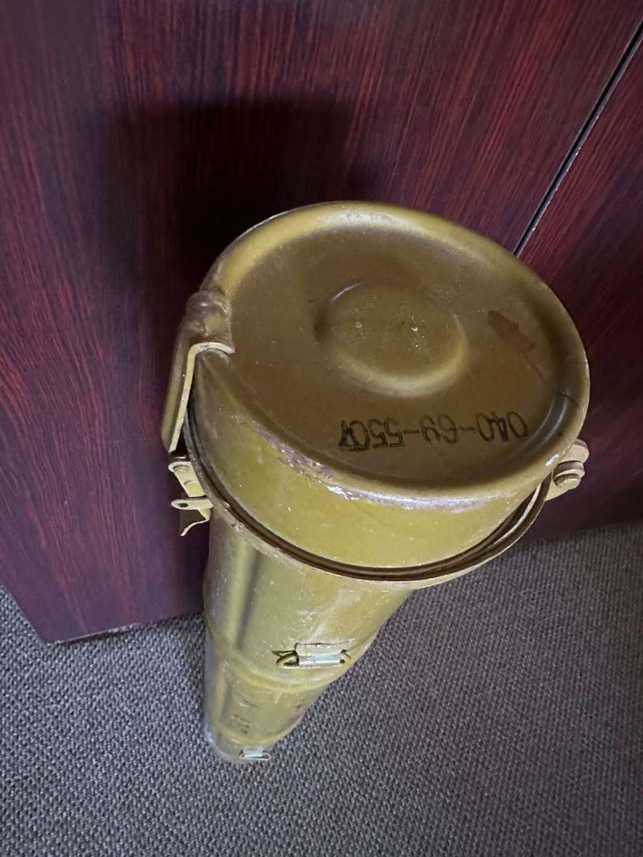 Rhodesian war period,metal RPG holder. Height 83 cm.