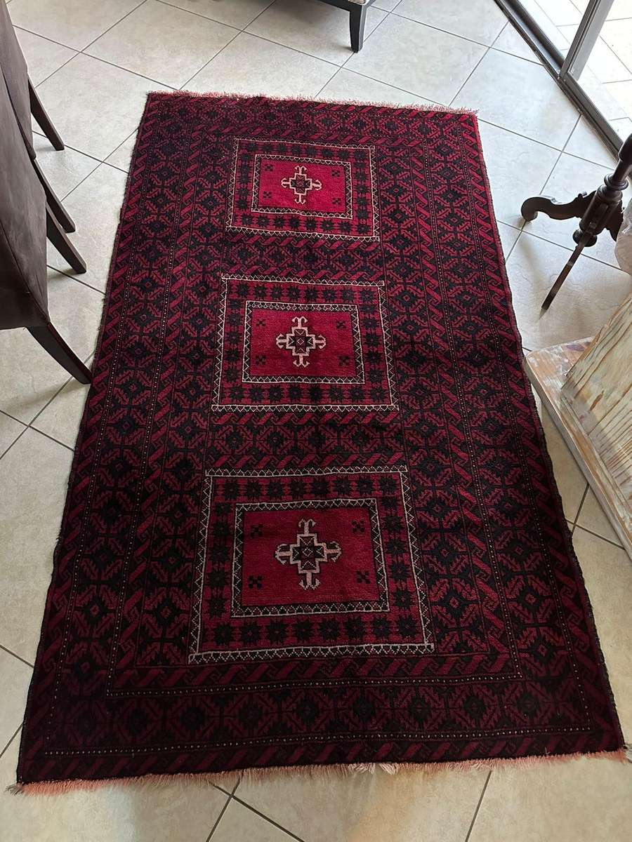 Authentic Balouchi handmade persian carpet. Measures 2220 X 1220mm. Condition new/ unused