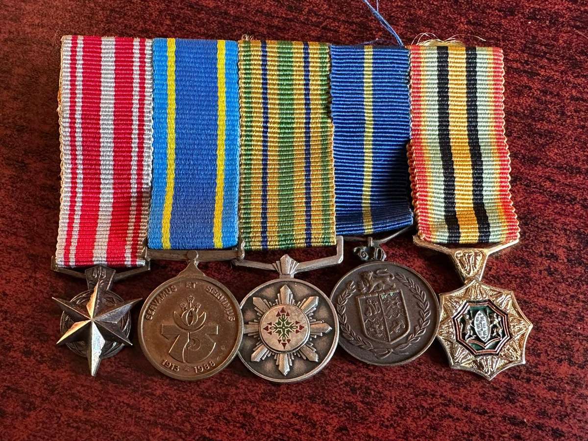 Miniature police group of 5 medals belonged to KB O'Connor. Includes 10 pages with research. Medal f