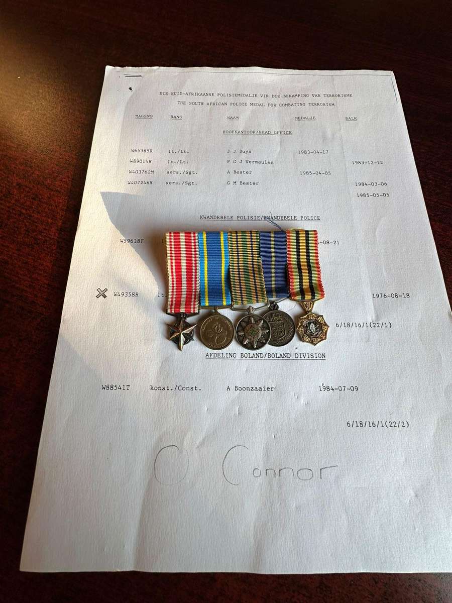 Miniature police group of 5 medals belonged to KB O'Connor. Includes 10 pages with research. Medal f