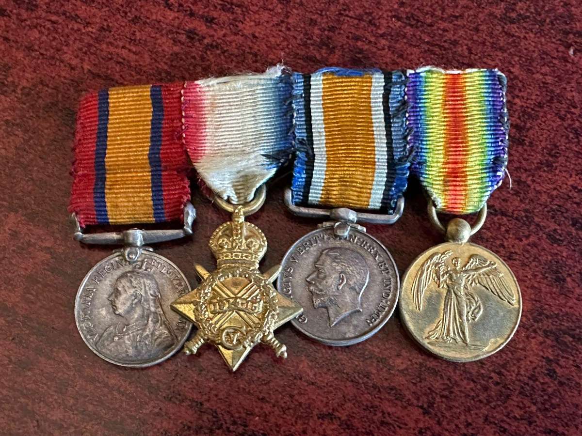 Authentic Boer war/WW1 miniature medal group.
