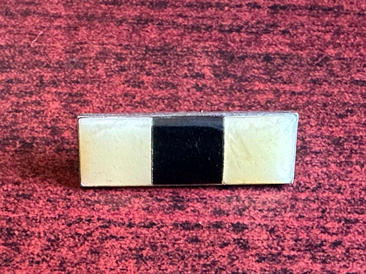 SA Intelligence Service (Army) beret bar. White/ Black/ White. Approved in 1990. 2 Pins. Original.