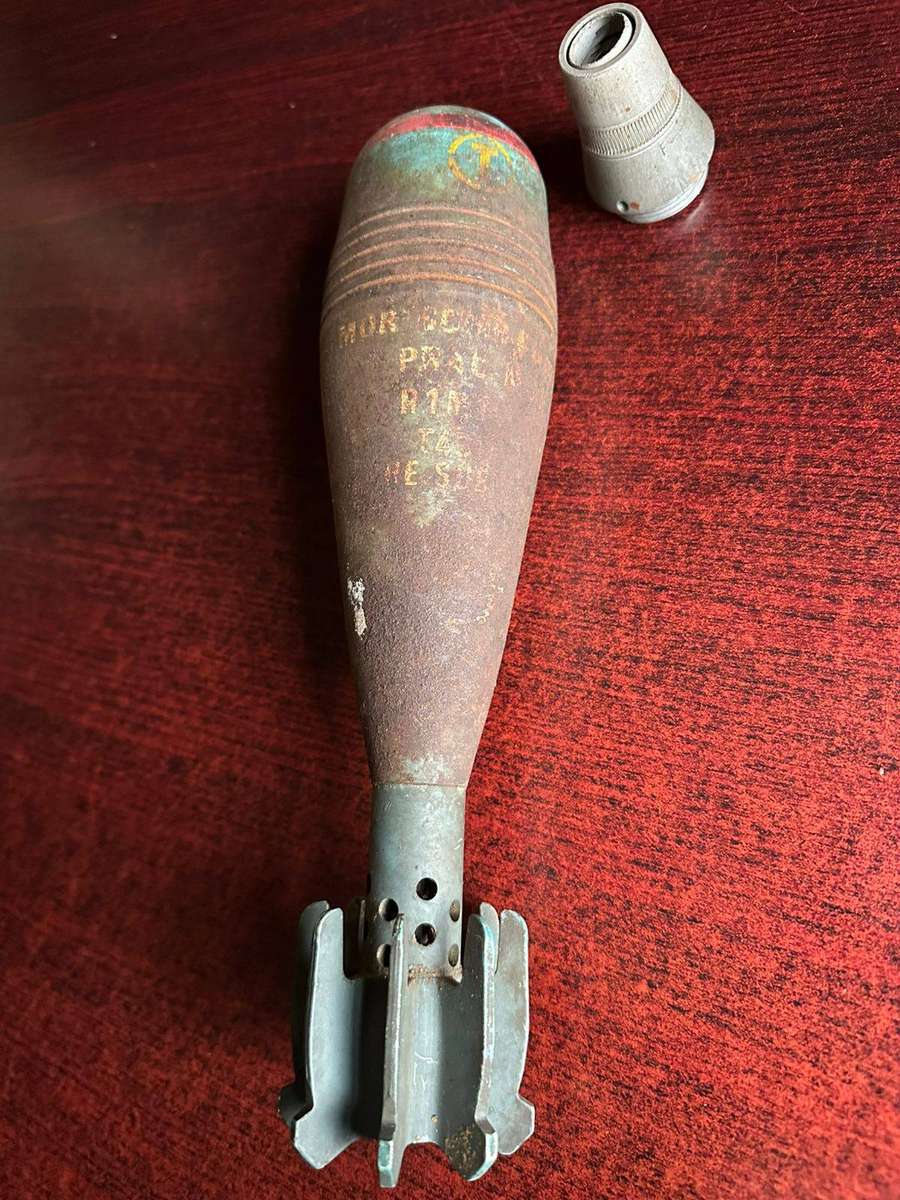 60 mm practice mortar. Deactivated. Height 32 cm.