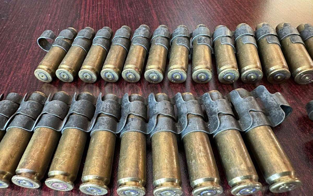 Border war period belted ammunition 7,62 pull out type. Deactivated. 3 Pieces sold together. The cli