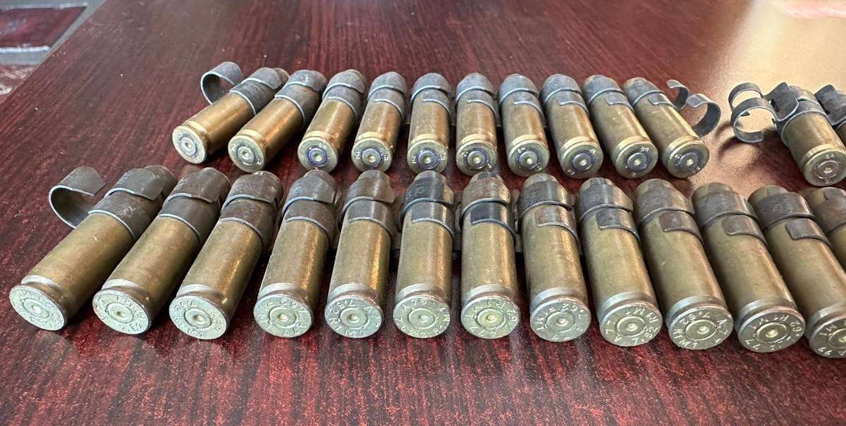 Border war period belted ammunition 7,62 pull out type. Deactivated. 3 Pieces sold together. The cli