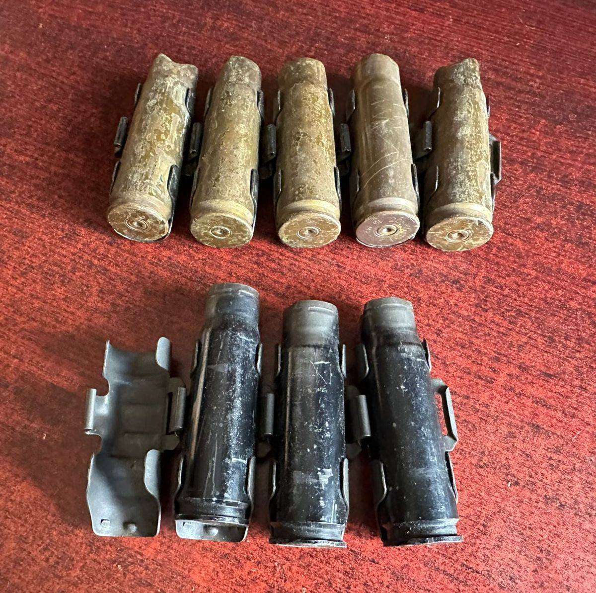 20 MG (20mm) machine gun belt. Spent cartridges. 2 Pieces.