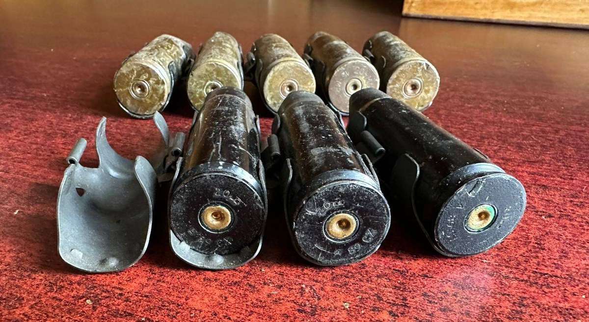 20 MG (20mm) machine gun belt. Spent cartridges. 2 Pieces.