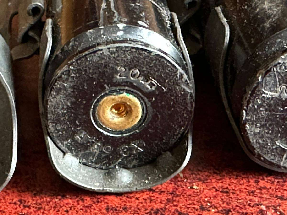 20 MG (20mm) machine gun belt. Spent cartridges. 2 Pieces.