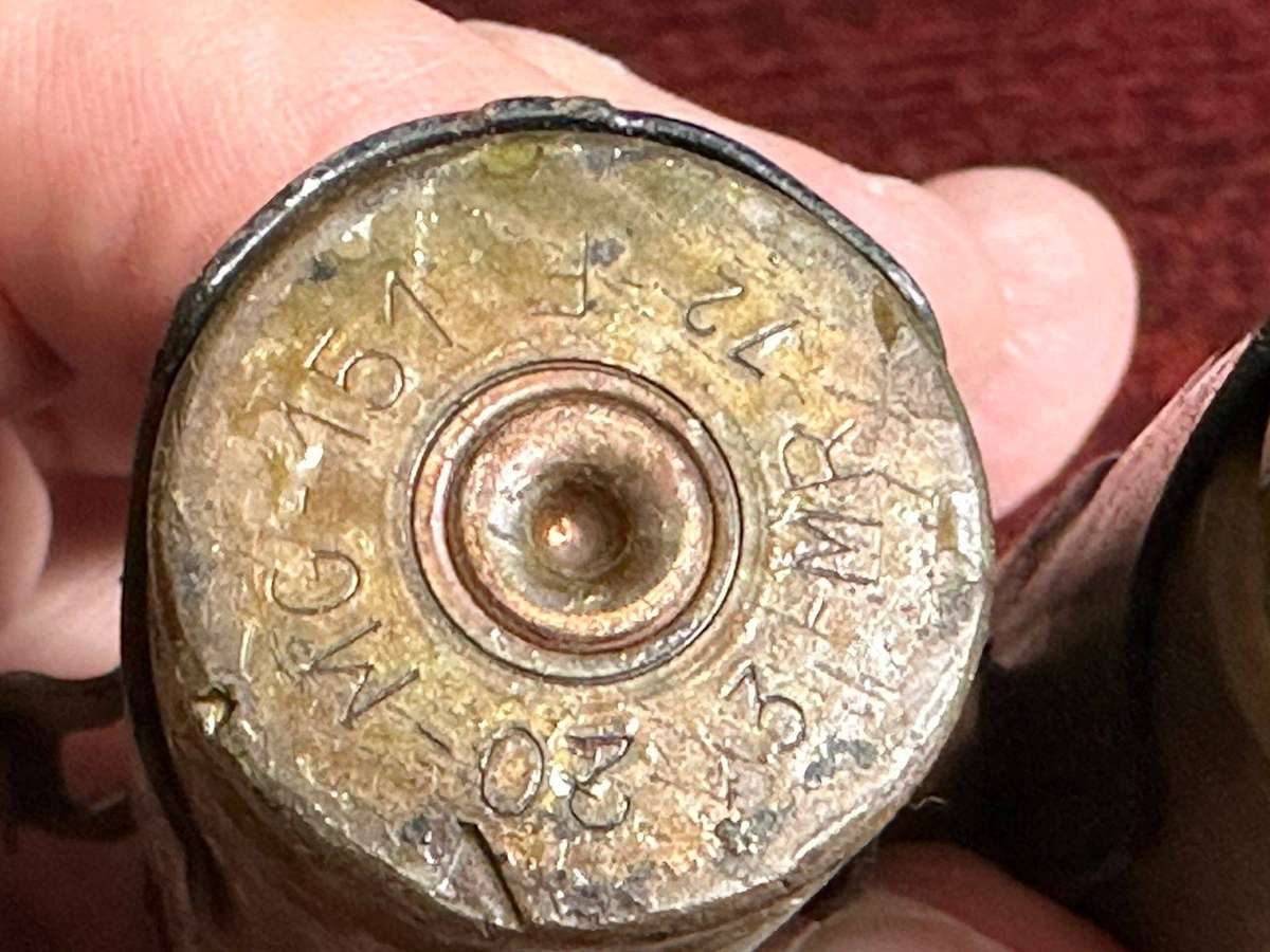 20 MG (20mm) machine gun belt. Spent cartridges. 2 Pieces.