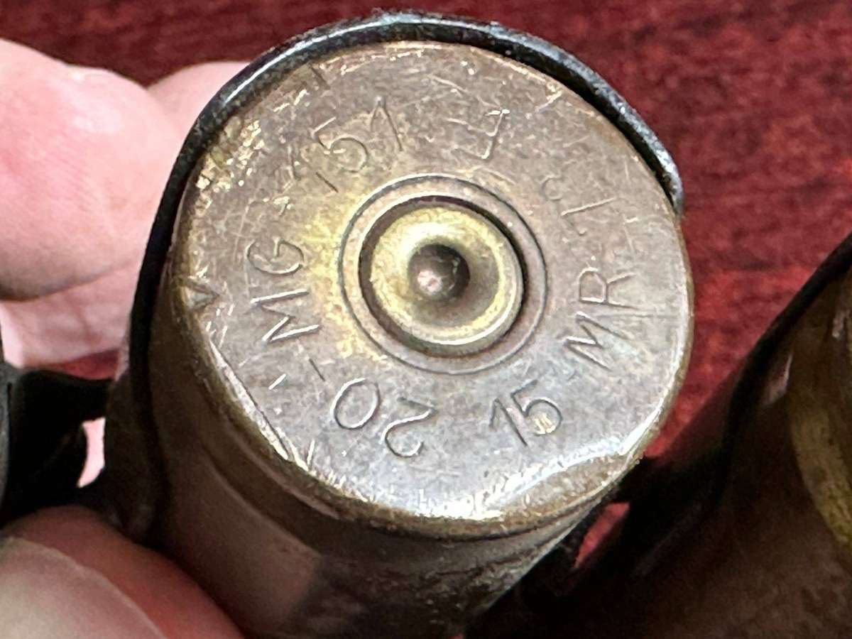 20 MG (20mm) machine gun belt. Spent cartridges. 2 Pieces.