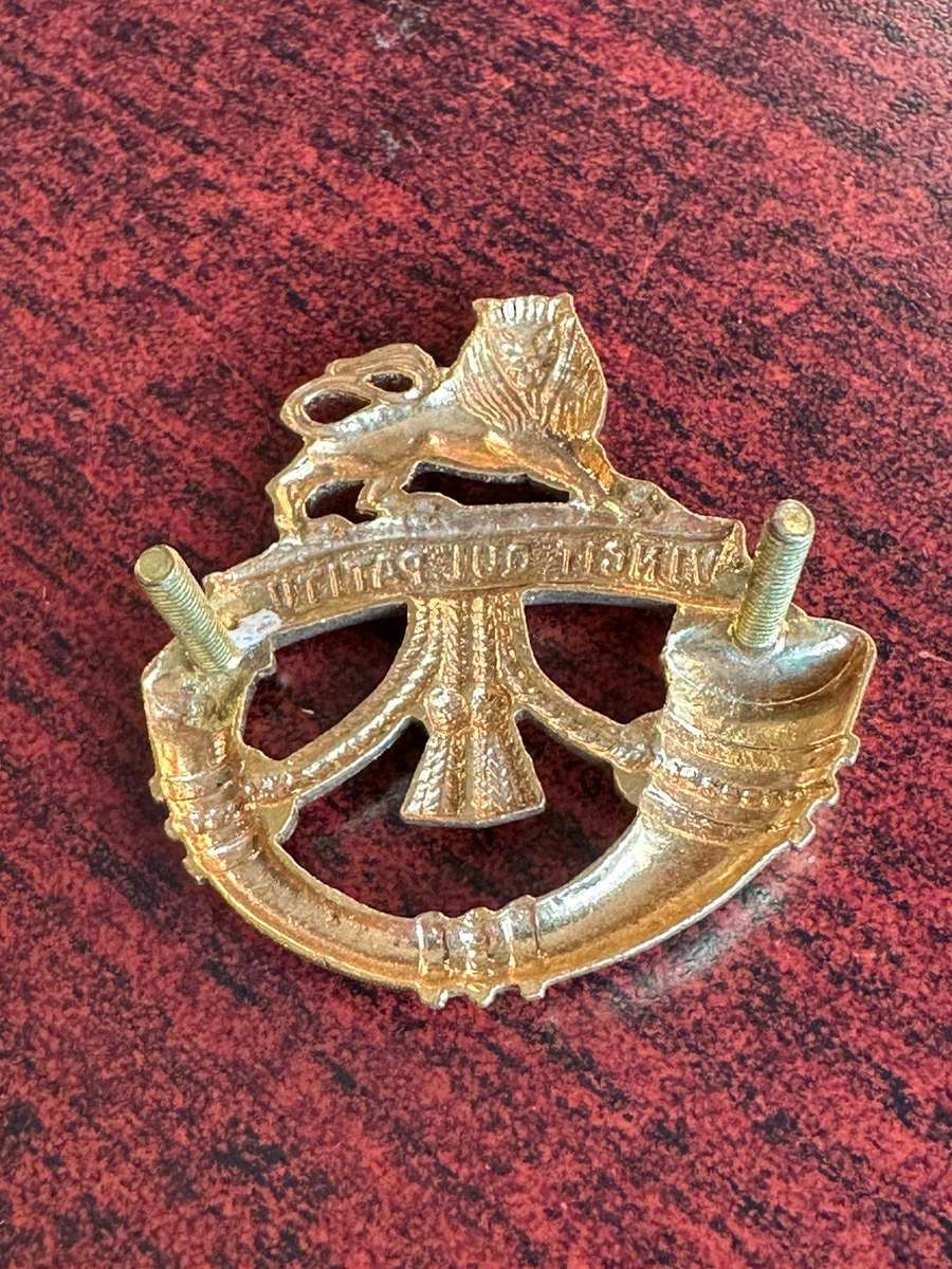 Rand Light Infantry gilding metal cap badge. This badge was struck, but never worn. 2 Lugs