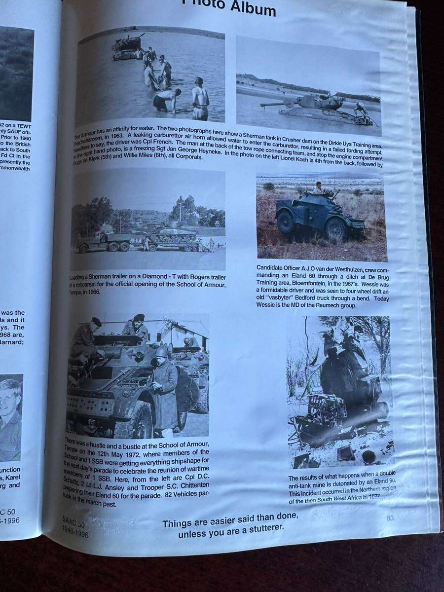 South African Armoured corps. 50th birthday 1946-1996. Special commemorative edition. 94 Pages. Cond
