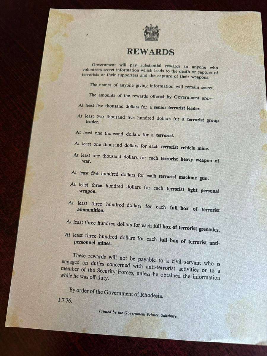 Original Rhodesian propaganda leaflet.