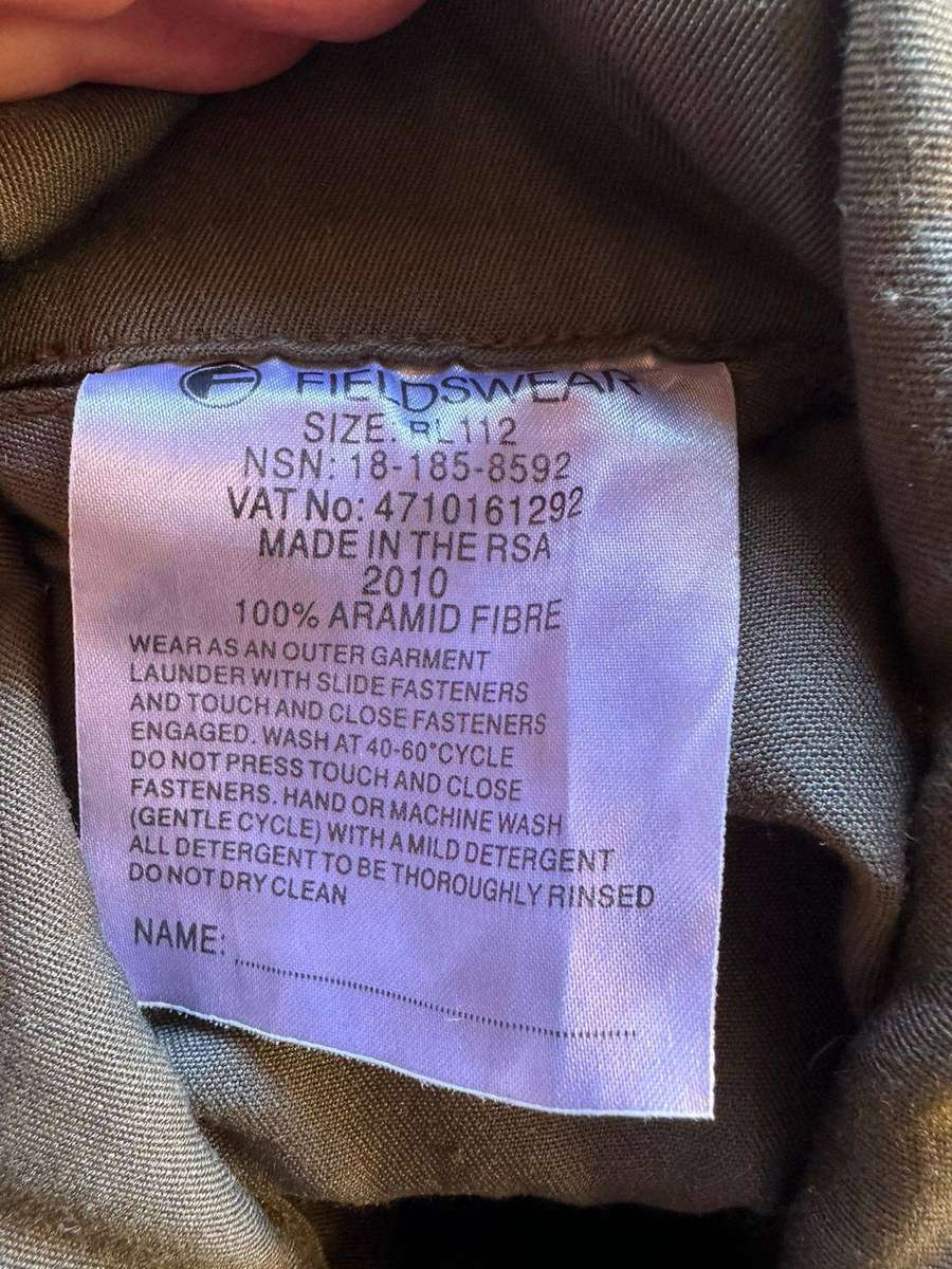 SAAF Flight Overall - Labelled - Size shown in pictures