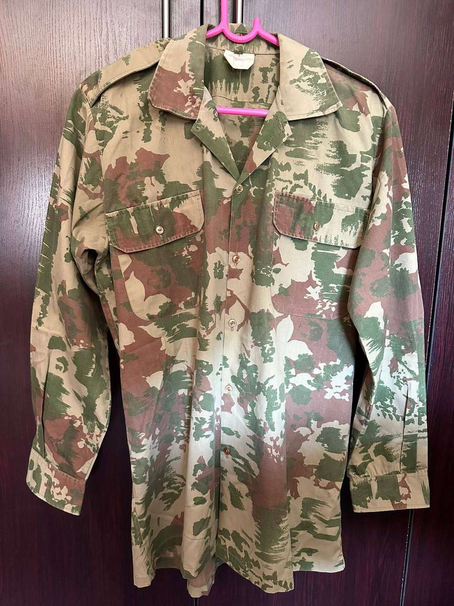 Police task force,1st pattern (starbust) camo long sleeve shirt. Size large, measures 60cm armpit to