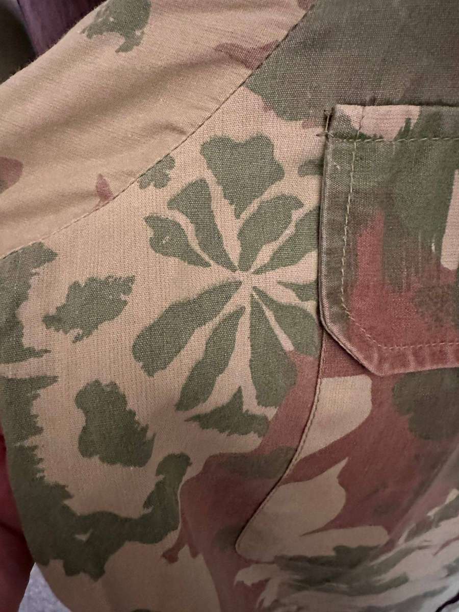 Police task force,1st pattern (starbust) camo long sleeve shirt. Size large, measures 60cm armpit to