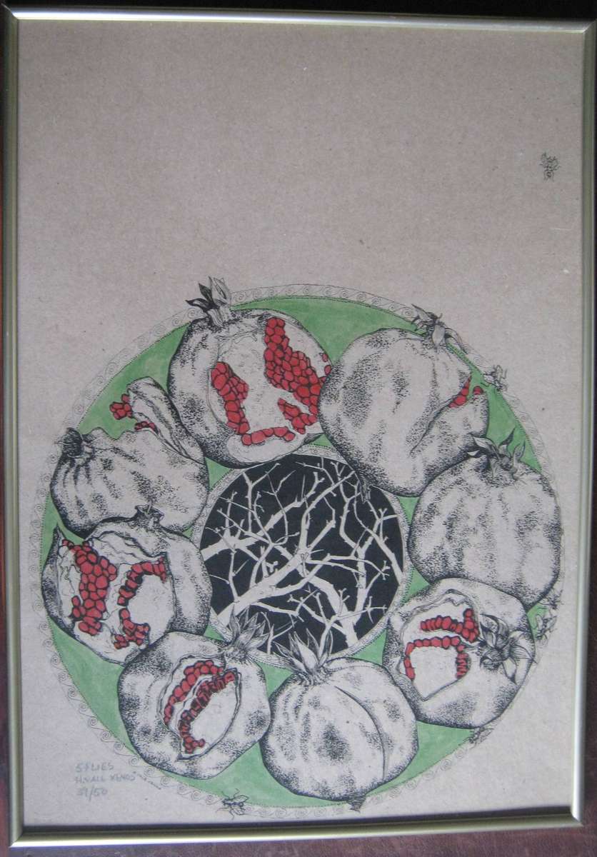 Original Helen Vale Xenos Artwork - 5 Flies