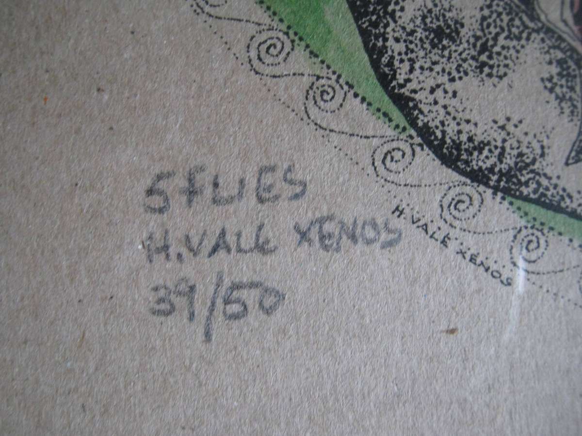 Original Helen Vale Xenos Artwork - 5 Flies