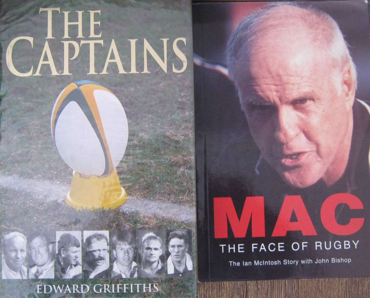 2 Signed Rugby Books: The Captains & Mac The Face of Rugby
