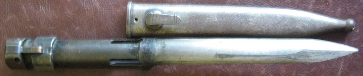 FN | FAL Bayonet with Steel Scabbard & Leather Frog