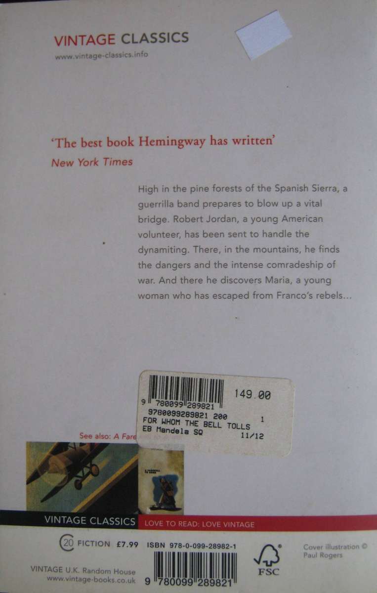 For Whom The Bell Tolls Ernest Hemingway