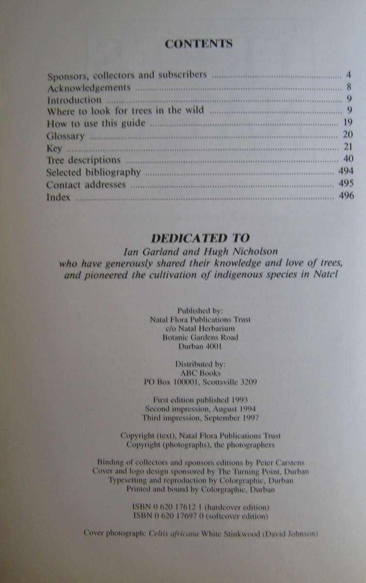 The Complete Field Guide to Trees of Natal, Zululand & Transkei