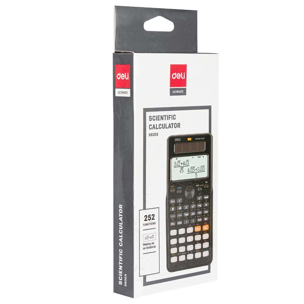 Deli D82ES Scientific Calculator - Advanced Functions & Dual Power