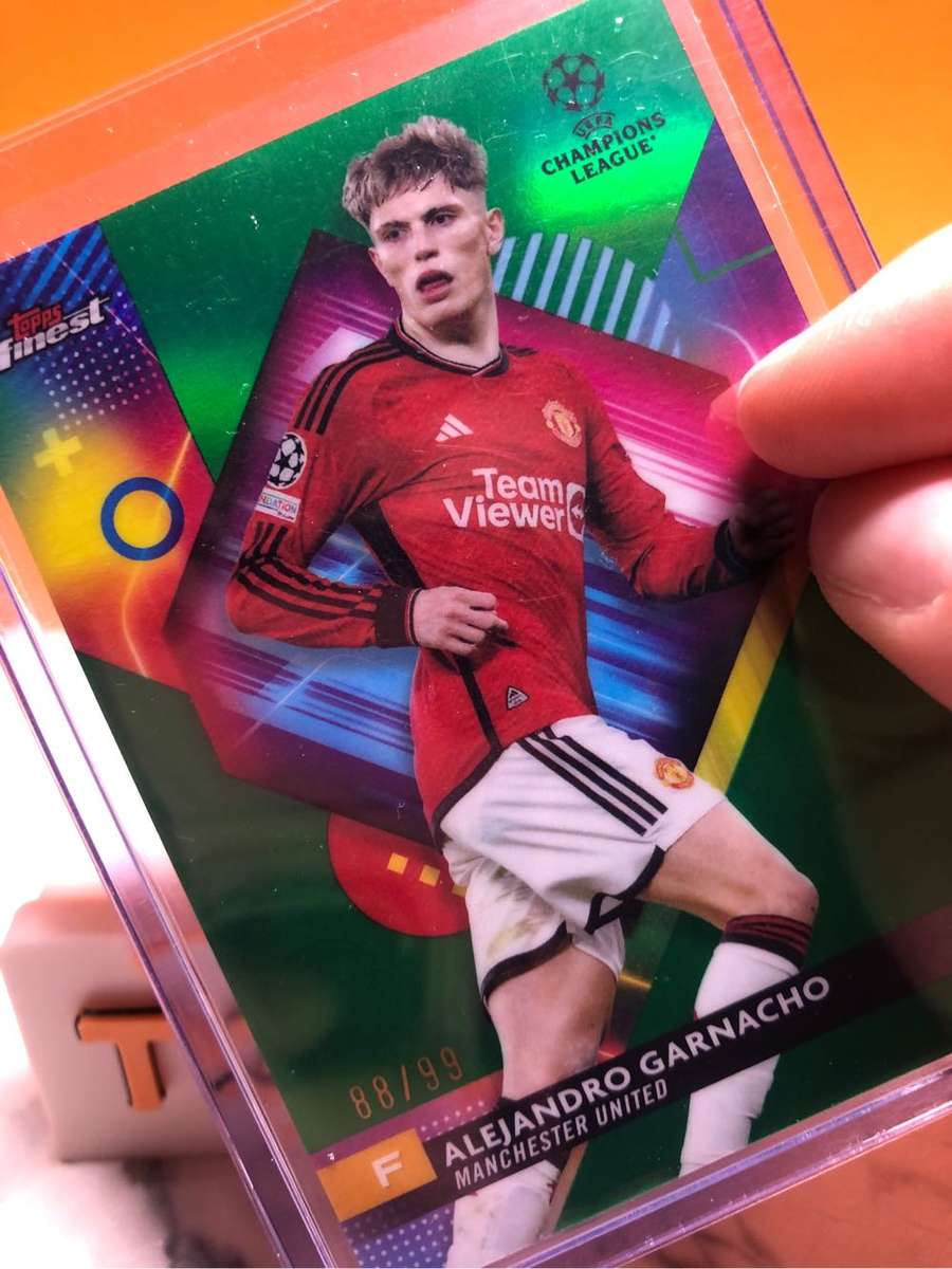 Garnacho NUMBERED out of 99 Topps Finest 2024 soccer trading card