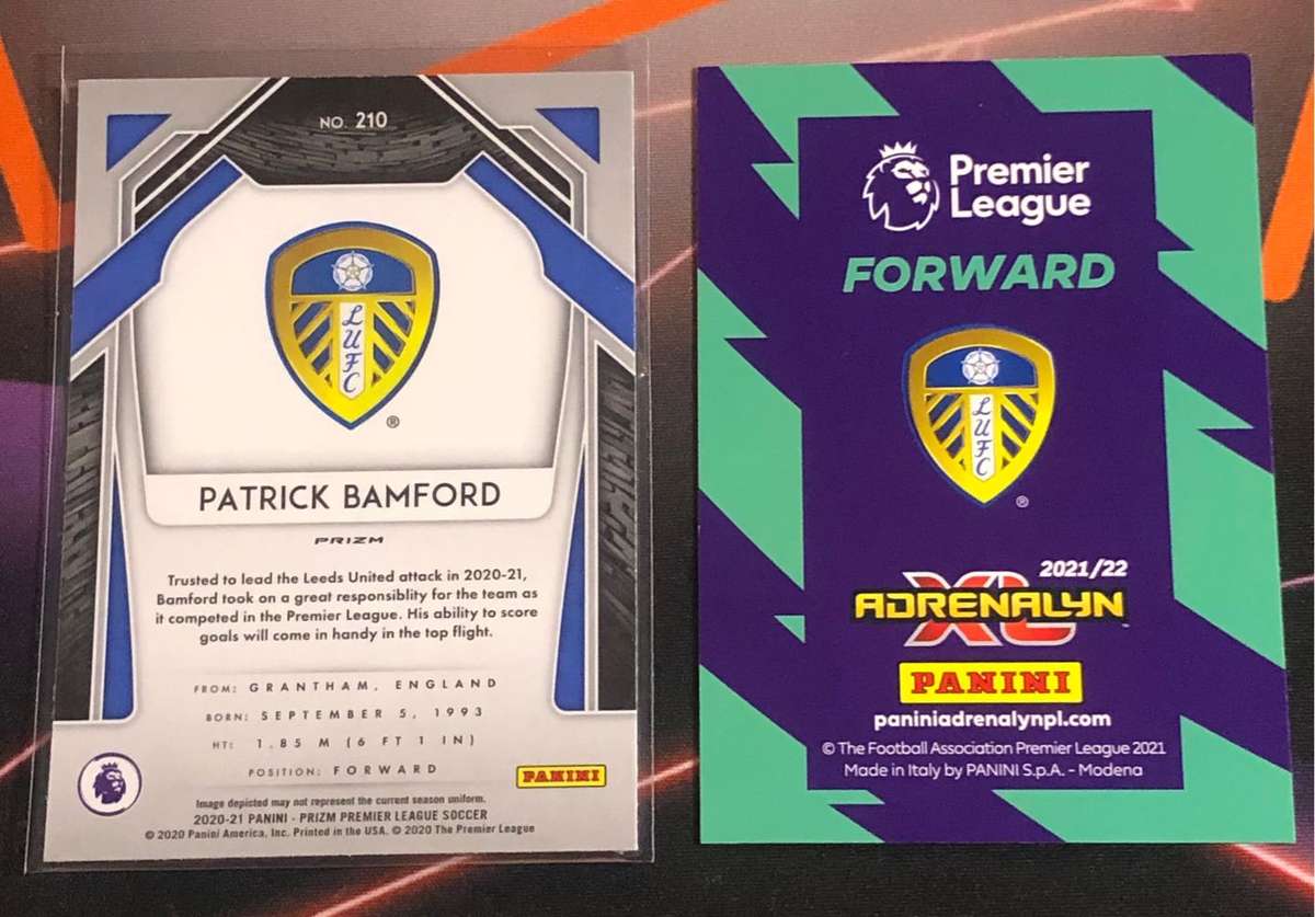 Patrick Bamford BUNDLE of 2 Soccer trading cards 