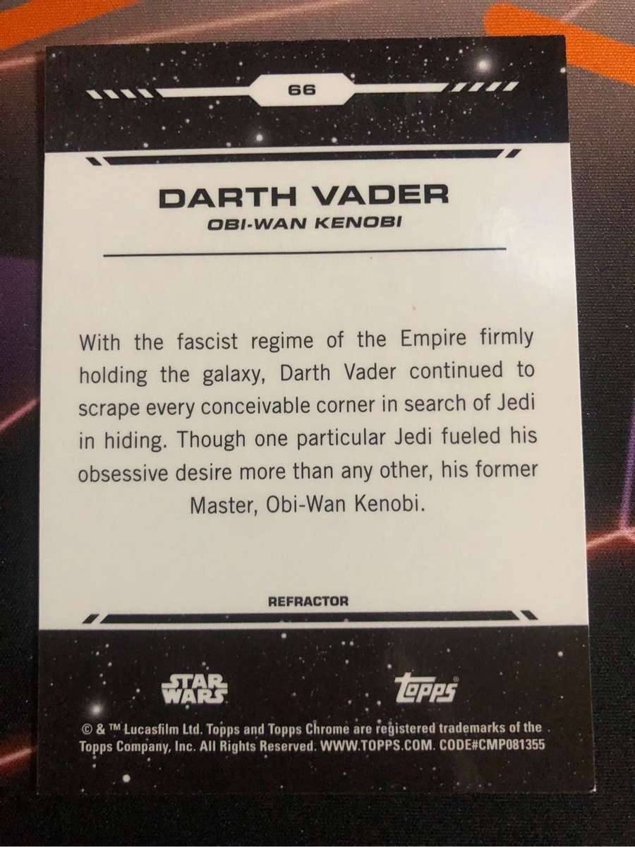 Darth Vader Topps Chrome REFRACTOR Star Wars trading card